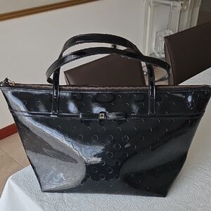 Authentic Kate Spade Black Patent Leather Tote Bag
